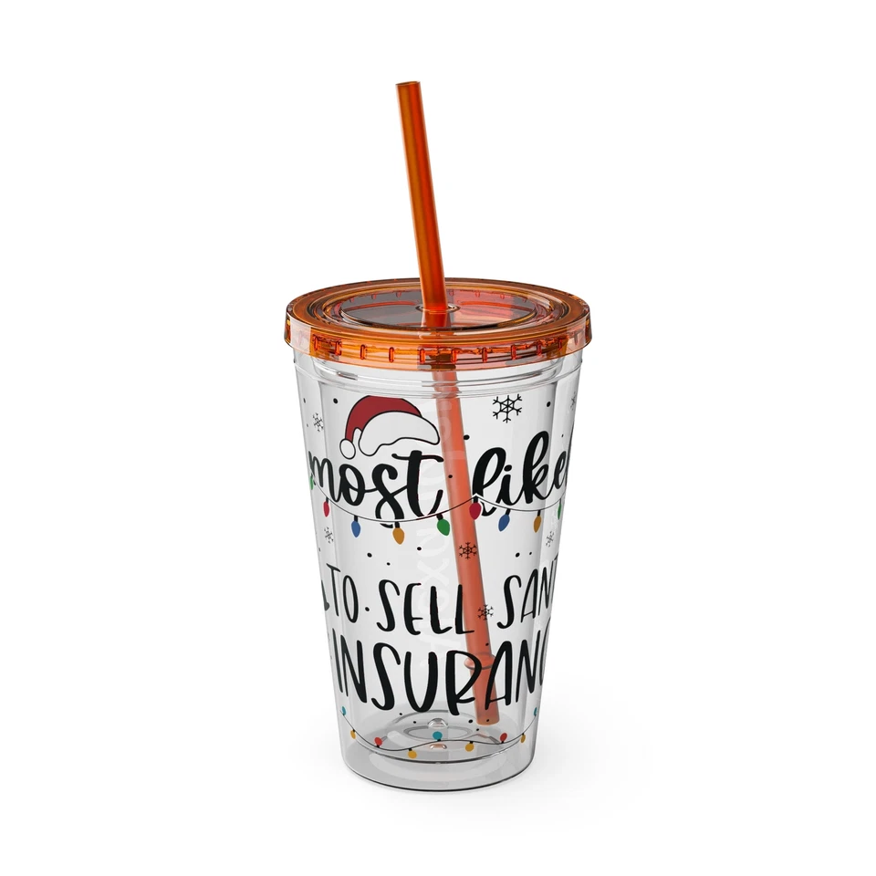 Vaso de acrílico personalizado para vacaciones - 11 opciones de color para tapa/paja a juego Foto 1 de 1