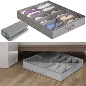 12/24 Pairs Shoes Storage Organizer Holder Container Under Bed Closet Box Bag - Picture 1 of 8