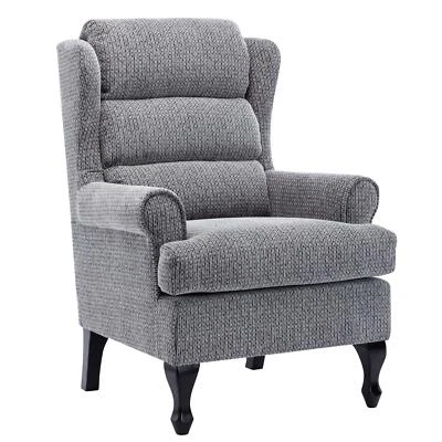 Hamilton Fireside Chair in Lake Blue Fabric - 20.5" Height - Orthopedic Chair