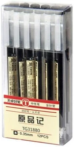 12Pcs 0.35 mm Black Gel Ink Pens, Extra-Fine Ballpoint Pen, for Office School St - Picture 1 of 5