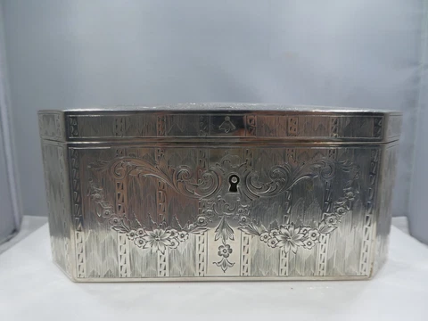 HIGHLY SOUGHT AFTER ANTIQUE GORHAM STERLING SILVER JEWELRY CHEST W MONOGRAM Cover