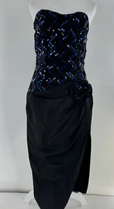 Vtg Gunne Sax Dress Sz 9/10 Sequin Cocktail Holiday Party 80’s Glam Strapless - Picture 1 of 17