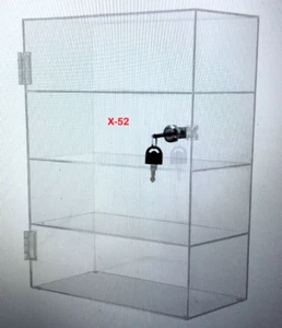 4-Layer Clear Acrylic Countertop Display Case Locking Cabinet Showcase Box - Picture 1 of 9