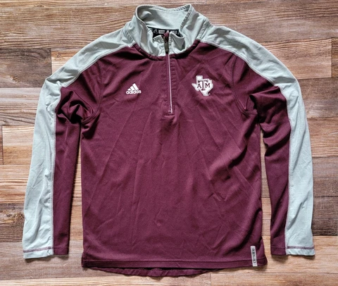 Adidas A&M Aggies Texas Sweatshirt Quarter Zip Size Large 14/16 PreOwned Cover