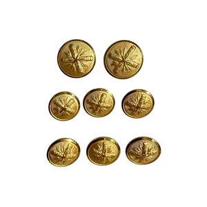 Palm Beach Blazer Jacket Buttons Gold Tone Brass Starburst Pattern Set Of 6 - Picture 1 of 3