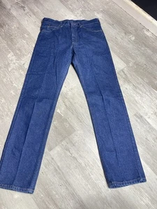 Vintage 70s Lee Rider Denim Jeans Straight Leg Mens 34x34 USA Union Made Z-292 - Picture 1 of 12