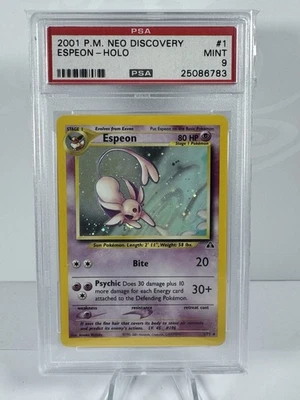 PSA 9 Mint Espeon Holo Neo Discovery Unlimited  #1 Pokemon TCG - Image 1 of 2