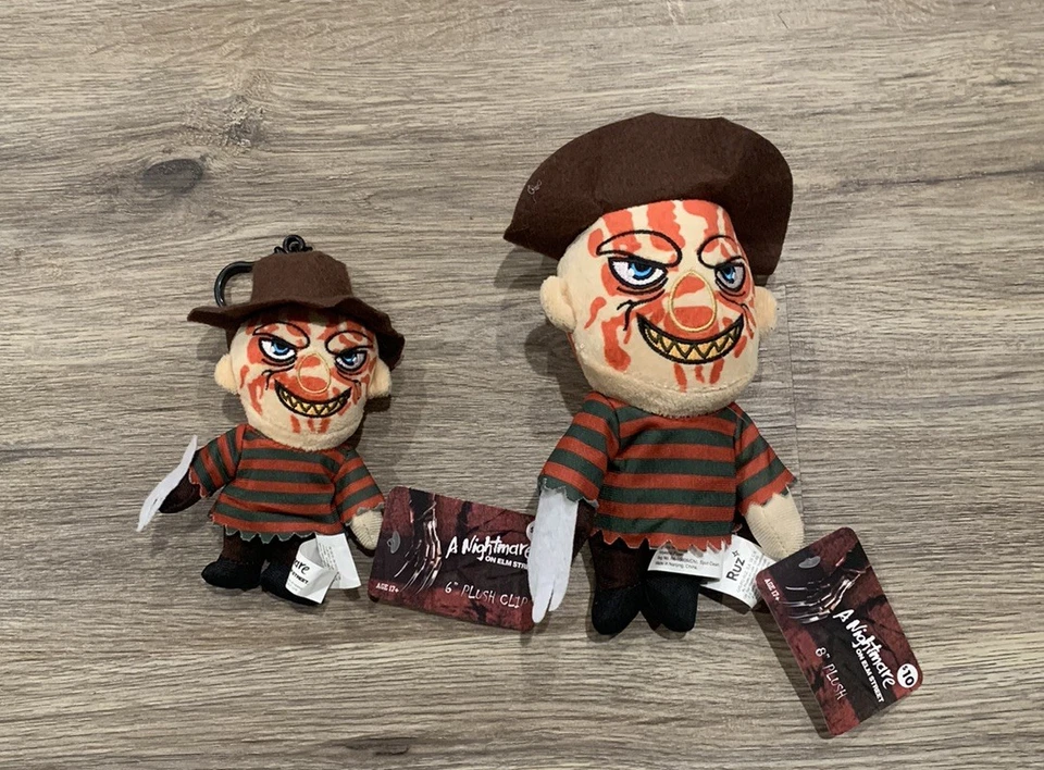 "A Nightmare on Elm Street" Freddy Krueger 长毛绒 8" 和 6" Ruz 全新 带标签 批量 — 第 1/1 张图片