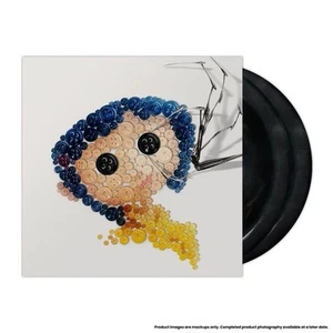 Coraline Soundtrack 15th Anniversary Mondo Black Button Disc Vinyl - Picture 1 of 2