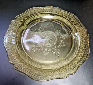 Federal Glas Patrizier Speiche gelb Vertiefung Glas 11" Essteller - Bild 1 von 5