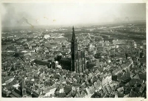 Frankreich Panorama Straßburger Dom altes Luftbild Militärfoto 1930 - Bild 1 von 3