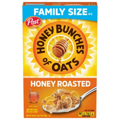 Post Honey Bunches of Oats Crunchy 蜂蜜烤谷物 18 盎司 — 第 1/4 张图片