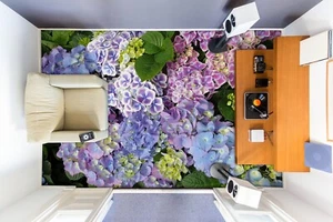 3D Blue Hydrangea K2759 Floor WallPaper Murals Wallpaper Mural Print Luna 2024 - Picture 1 of 11