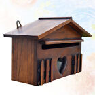 Retro Wooden Wall Mount Mailbox for Home/Office - Large Capacity