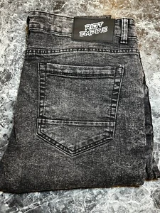 Riot Empire Denim Skinny Jeans (Mens Size 36x32) Black Charcoal {Stretchy Waist} - Picture 1 of 5