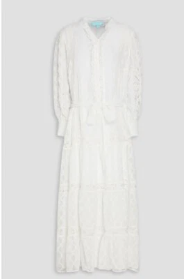 Vestido midi MELISSA ODABASH Dalia con cordón y paneles fil coupé en capas talla S. Foto 1 de 4