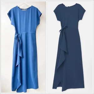 Lafayette 148 draped front crepe dress, Blue, Size S 034 - Picture 1 of 9