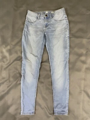 Pantalones de mezclilla para mujer SO Jegging 11 regular azul claro ajustados tobillo mezcla de algodón Foto 1 de 4