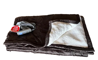 Manta Sunbeam Royal Mink Sherpa marrón térmica personal completa Foto 1 de 2