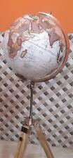 Floor Globe With Wooden Tripod Stand 18" Big Modern Map Atlas Globe Decor Gift