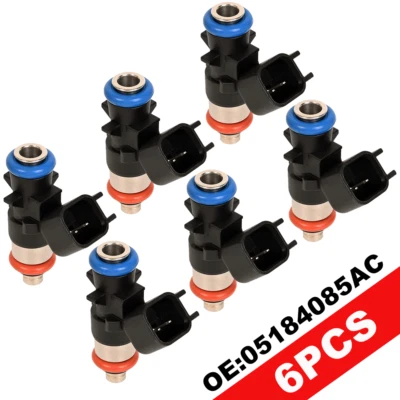 6x Fuel Injectors  0280158233 For 2011-2016 Chrysler Town & Country 3.6L V6 Foto 1 de 4