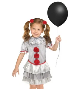 Carnevil Evil Clown Toddler Girls Costume Dress Gray Red Sz 6 6X - Picture 1 of 10