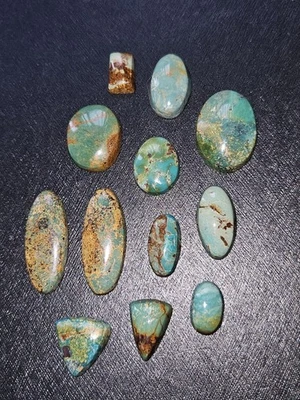 Beautiful Kingman Turquoise - Backed - 12 pieces - 125.65 carats total - Image 1 of 4