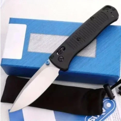 BM Bugout 535 Folding Edc Black white blade Hunting Camp Knife Free Ship