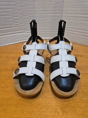 Cobb Hill By New Balance Womens White Leather  Wedge Sandals Size 8.5M So Soft! Foto 1 de 4