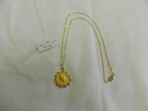 ❤️Bleu Sage 18” 925 Sterling 14Kt Gold Plate Mary Religious Pendant Necklace NWT - Picture 1 of 5