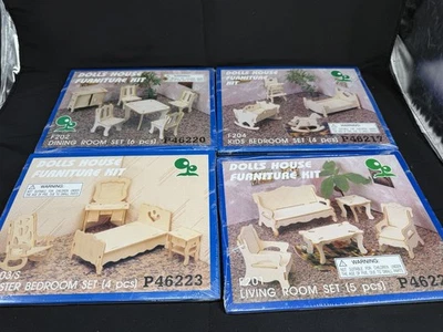 Doll House Wooden Bedroom, Master  Lr Dr Furniture DIY Kit by Der Grune . Sealed - Image 1 of 4