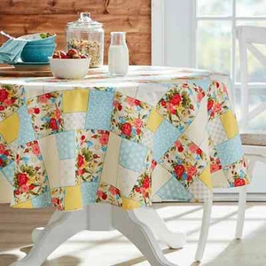 The Pioneer Woman  Sweet Rose Patchwork  70" Round ~ Cotton Blend Tablecloth - Picture 1 of 4