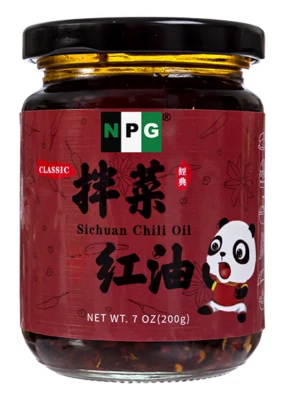 NPG Sichuan Chili Oil 7 Oz, Ready to Eat and Noodle Topping, Sauce, Condiment
