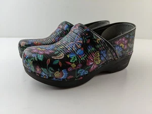 Dansko Professional XP 2.0 Clogs Women 38 US 7.5 Floral Textured Leather Nurse - Picture 1 of 14