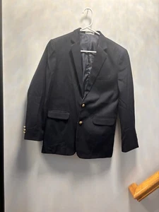 IZOD Boy’s Size 16 Navy Blue Blazer Fully Lined Year Round Brass Buttons - Picture 1 of 15