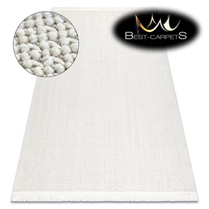 TRENDIGE STILVOLLE MODERNE TEPPICHE ""NANO"" Schlaufe schlicht flach gewebt Schlaufe Sisal-ähnlich weiß - Bild 1 von 11