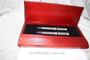 FOUNTAIN PEN and BALL PEN OLD FASHION PEN SET NEW OLD STOCK with WOODEN BOX - Picture 1 of 6