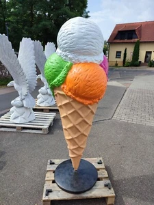 Eistüte XXL 4 Kugeln + Ständer 1,75m Deko Werbefigur Eis Werbung Restaurant Deko - Bild 1 von 6