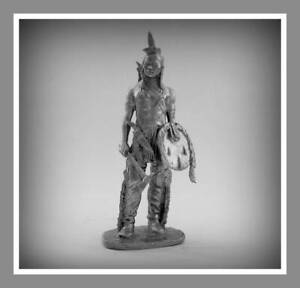 Soldiers Action Figurines Native American Warrior 75 mm Figures 124.Unpaited