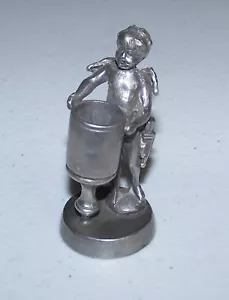 Antique Pewter Angel / Cherub Toothpick Holder - Match Stick - Picture 1 of 9