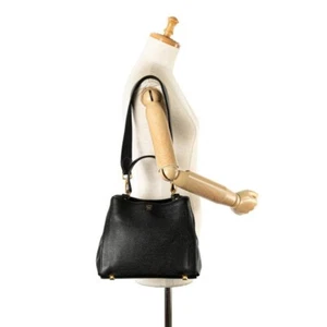 MCM echt 2-Wege Schultertasche schwarz Beuteltasche Damen gold Leder mit Staubbeutel - Bild 1 von 10