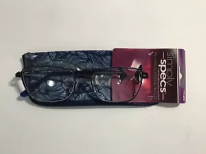 Foster Grant Simply Specs Men’s Reading Glasses w/ Case Blue Wire Rim +1.25 NEW - Picture 1 of 15