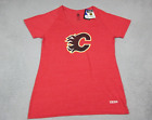 Calgary Flames Shirt Womens 2XL XXL Red Logo V Neck Sean Monahan NHL Hockey CCM