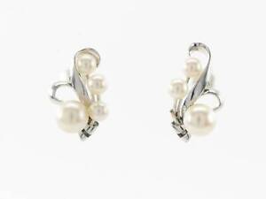 Mikimoto Sterling Silver Pearl Earrings Stud