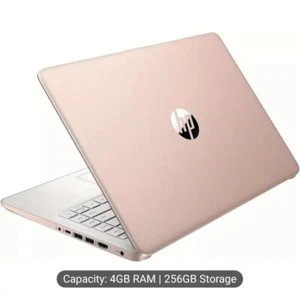 HP 2024 Newest 14" Rose Gold Laptop N4120 Quad-Core 4GB RAM 256G Storage Win11 - Picture 1 of 6