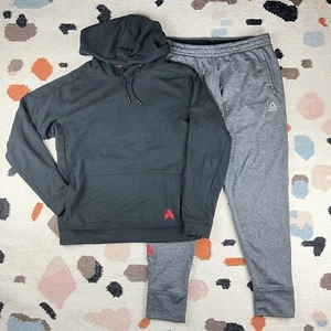 Set (2) Reebok JJ Watt Men’s Hoodie Sz M Black Joggers Sz L Gray 99 Terry Lined - Picture 1 of 21