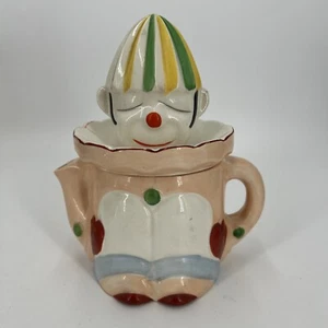 PV09276 Vintage große Mikori Ware Japan Zirkus Clown Entsafter Reibahle Krug - Bild 1 von 16