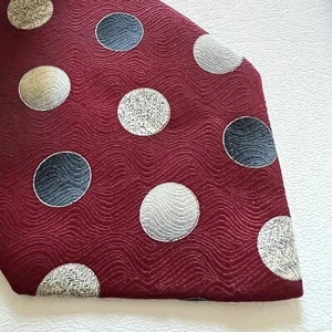 Pierre Cardin Tie 100% Silk Mens Burgundy Polka Dot 58 inch Neck Tie Office - Picture 1 of 4