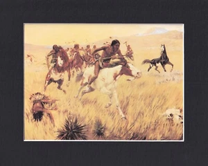 8X10 Matted Print Art Western Picture: William E Gollings, Warfare on the Plains - Picture 1 of 1
