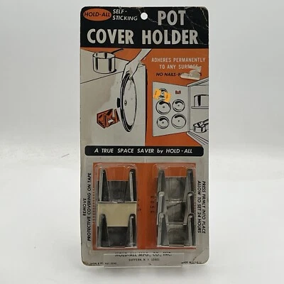 DE COLECCIÓN SOSTENER TODO Soporte de cubierta de olla autoadhesivo Tapa de sartén Ahorro de espacio Nuevo de Lote Antiguo MCM Cocina Foto 1 de 4
